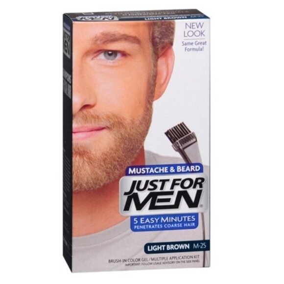 Just For Men Mustache & Beard Brush-In Color Gel M-25 Light Brown 3Pk - Picture 1 of 12